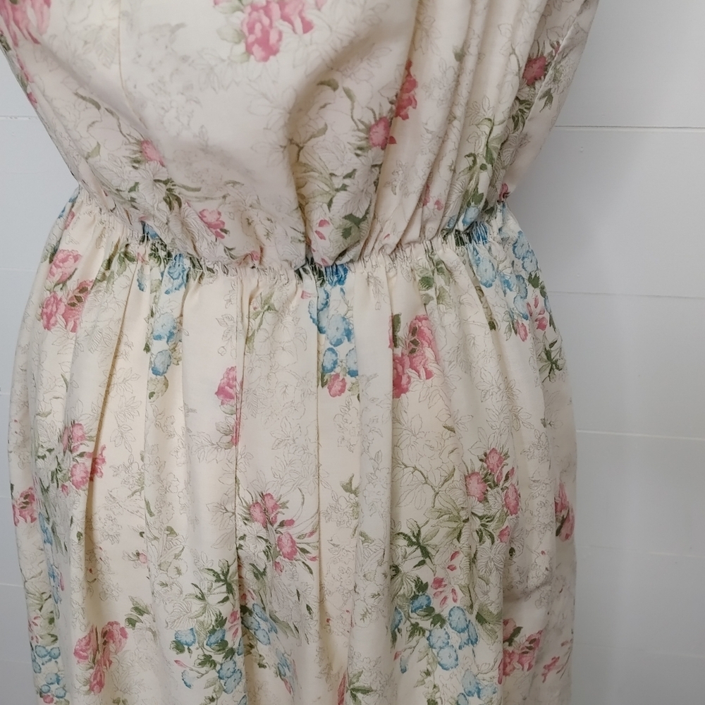 Vintage tie shoulder midi dress size M/L - Picture 8 of 11